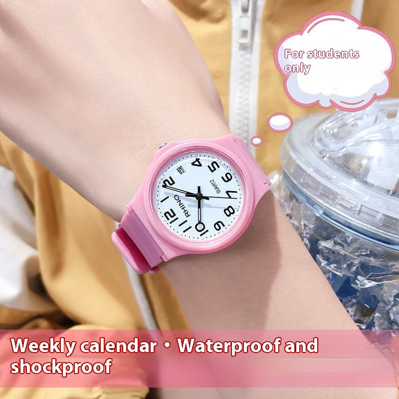 Student Exam Available Electronic Watch Children Teenagers Waterproof Band Calendar Luminous