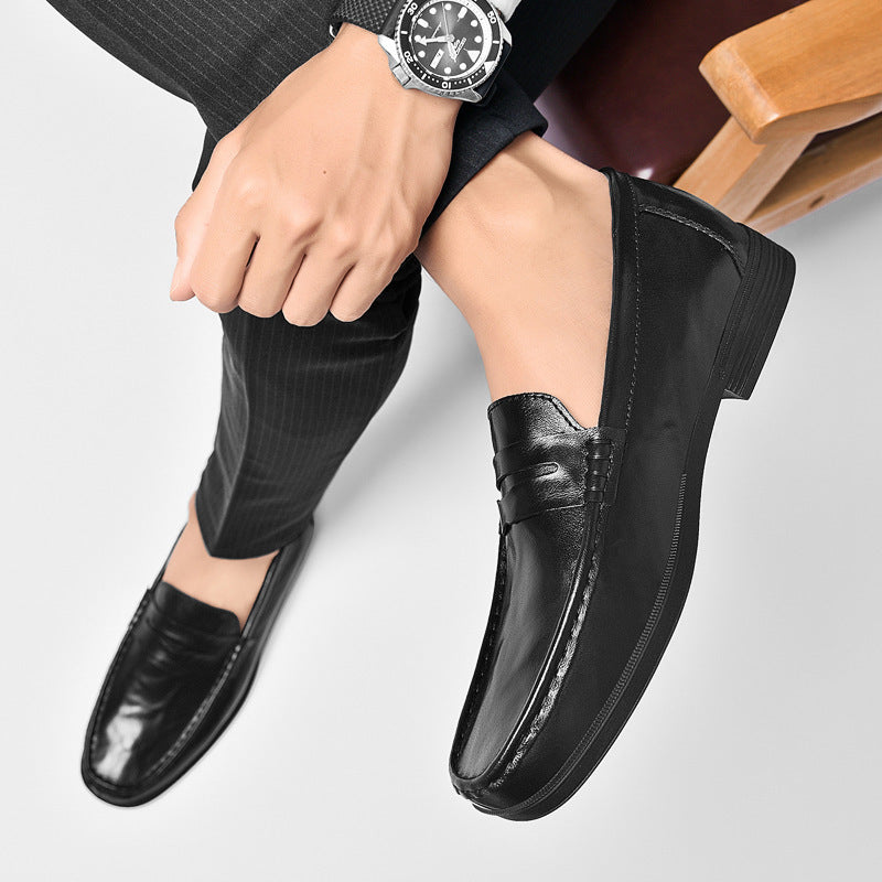 New British Breathable Casual Leather Shoes Men