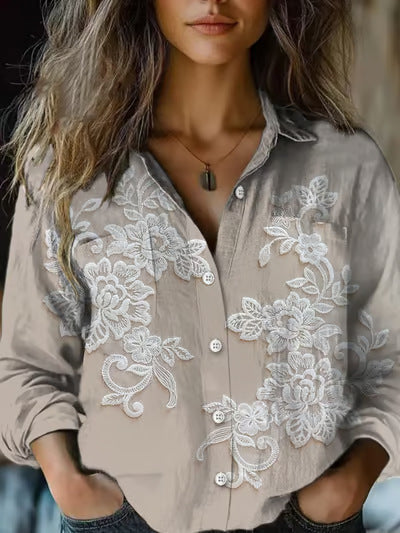 3D Digital Printing Women's Long-sleeved Blouse